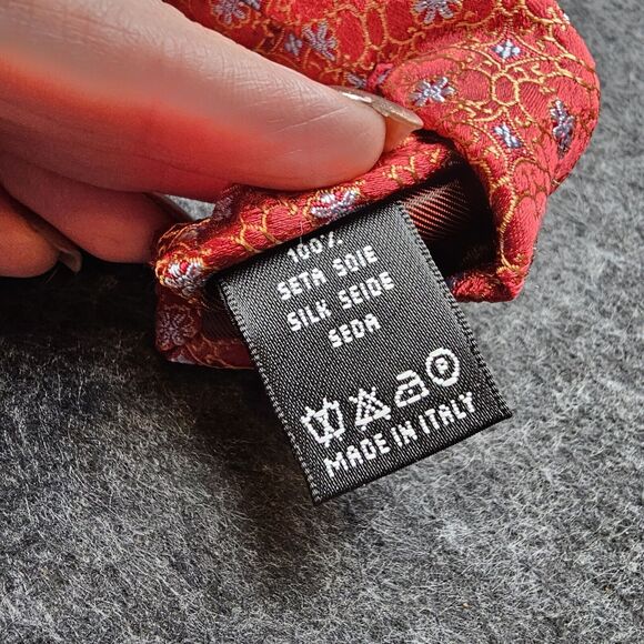 Valentino Tie 100% Italian Silk Red Designer Luxury USA 59" Abstract Ditzy - Picture 4 of 8